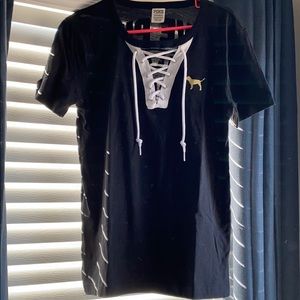 NWOT Lace Up VS Pink T Shirt